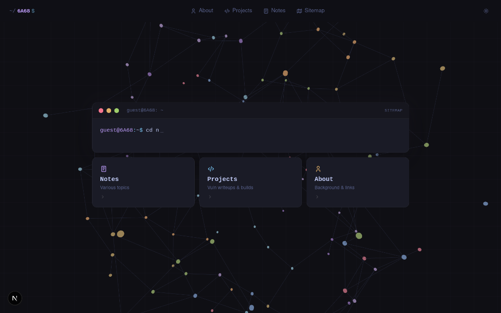 6A68.dev Personal Website & Terminal